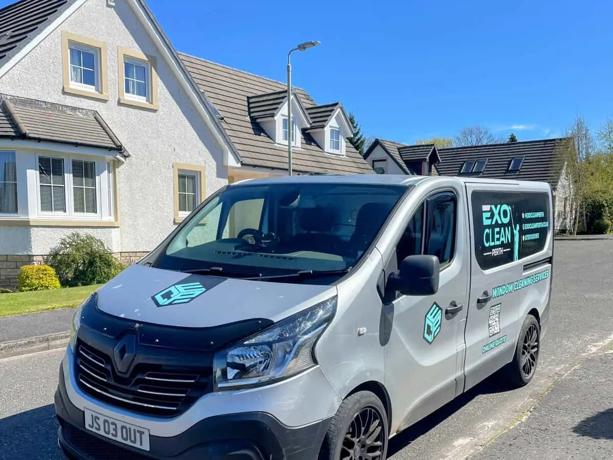 The ExoClean van on a residential street in Auchterarder