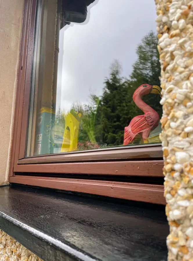 The same window frame and sill after cleaning