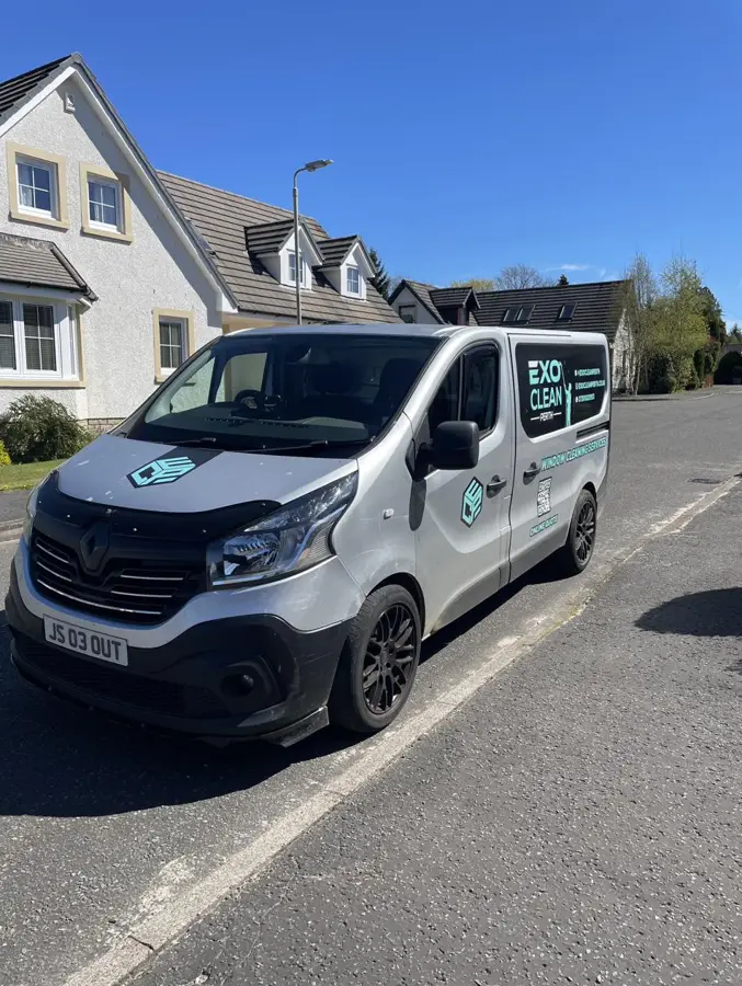 ExoClean van parked on a residential street